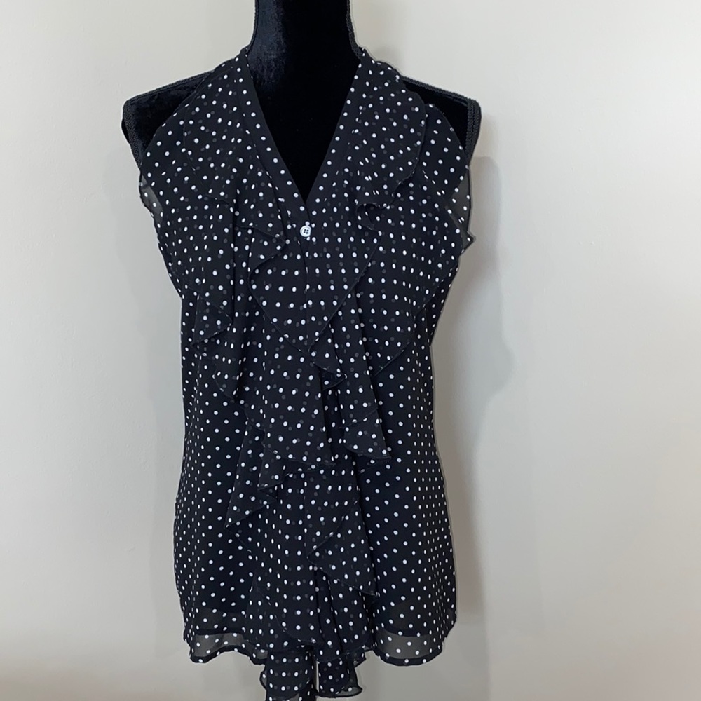Vince Camuto Polkadot Sleeveless Blouse Size 4